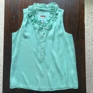 JCrew 100% Silk Tank Top Turquoise sz2 SM